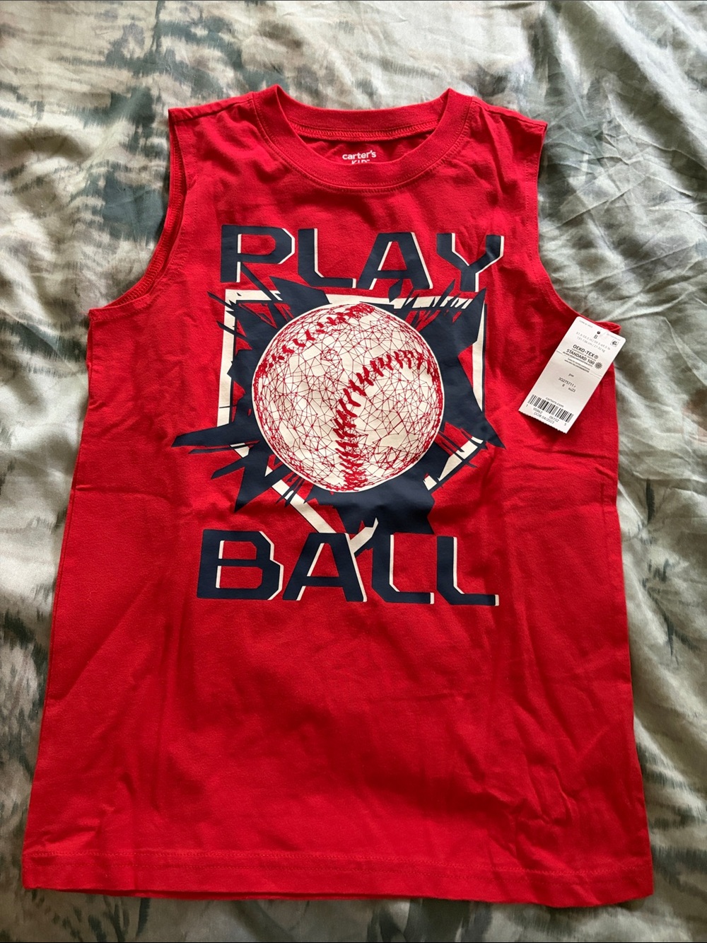 Carter's Red "Play Ball" Sleeveless Tee for Kids